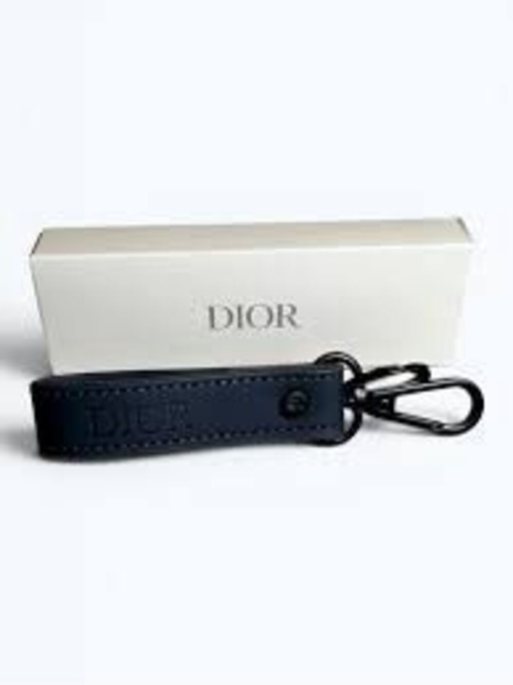 Dior GWP Wristlet Strap Keychain Black Debossed Logo Loop Minimalist Luxury NEW